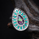 Detail View 1 of Chakra Opal Cartilage Tragus Earring-Teal/Purple