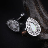 Detail View 2 of Opal Avice Cartilage Tragus Earring-Clear Gem/White