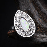 Detail View 1 of Opal Avice Cartilage Tragus Earring-Clear Gem/White