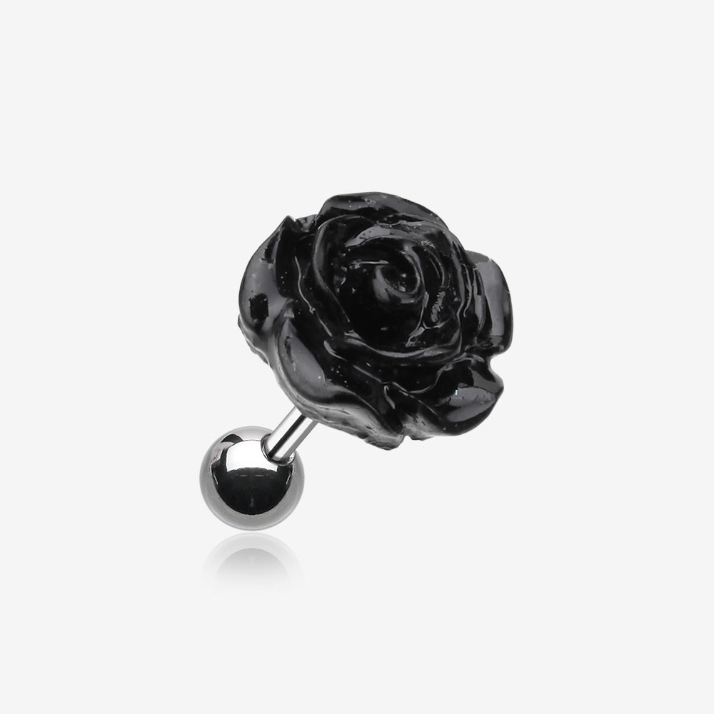 Dainty Rose Cartilage Earring-Black