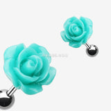 Detail View 1 of Dainty Rose Cartilage Earring-Light Blue