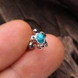 Detail View 1 of Marine Turtle Turquoise Stone Cartilage Tragus Earring-Turquoise