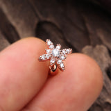 Detail View 1 of Rose Gold Grand Polaris Sparkle Cartilage Tragus Earring-Clear Gem