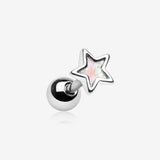 Dainty Opalescent Star Cartilage Tragus Earring-White