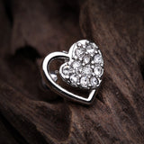 Detail View 1 of Sparkle Glam Heart Cartilage Tragus Earring-Clear Gem