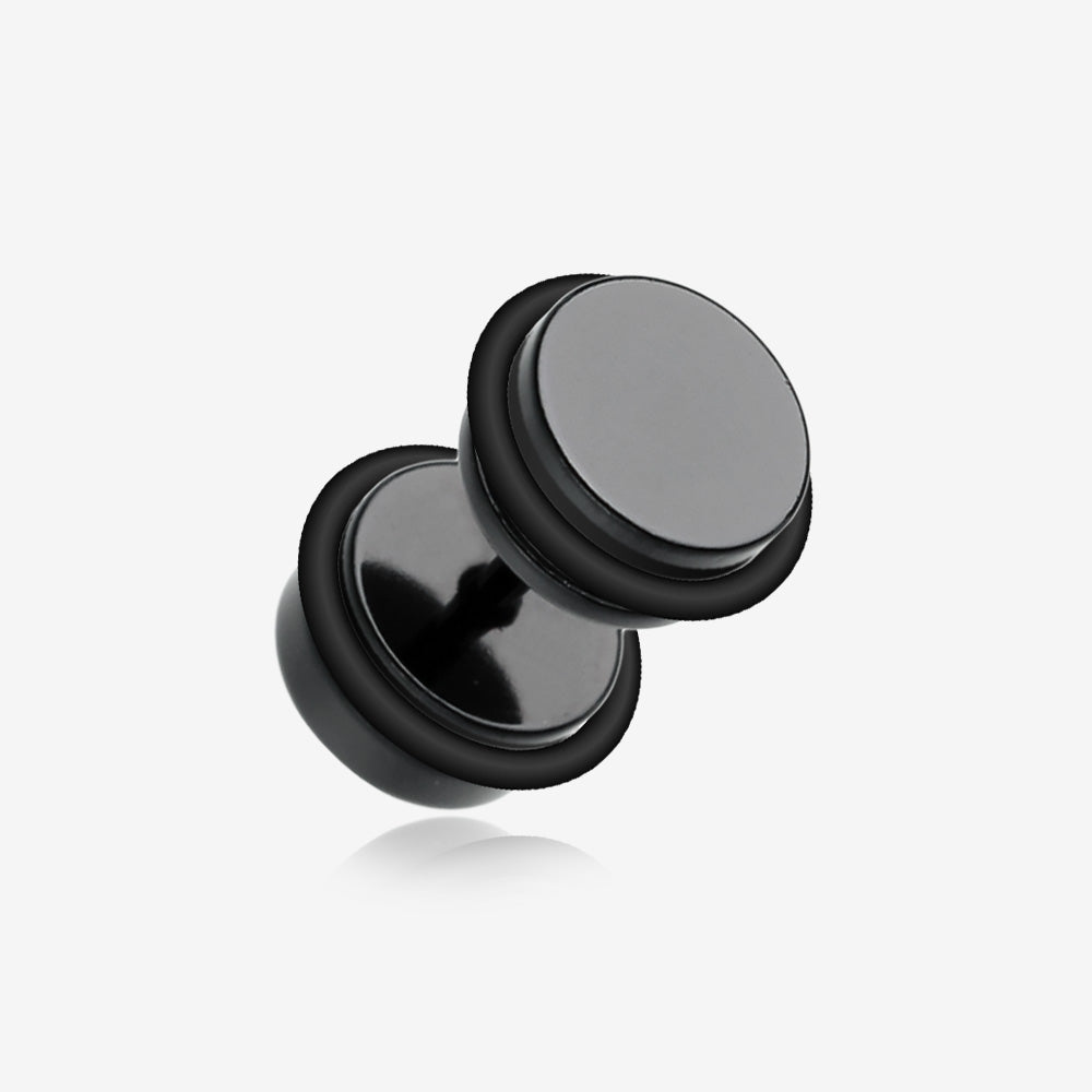 A Pair of Colorline Faux Gauge Plug Earring-Black