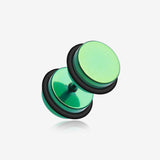 A Pair of Colorline Faux Gauge Plug Earring-Green