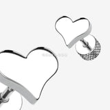 Detail View 1 of A Pair of Lovely Heart Steel Fake Plug Earring-Steel