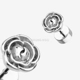 Detail View 1 of A Pair of Rose Blossom Steel Fake Plug Earring-Steel