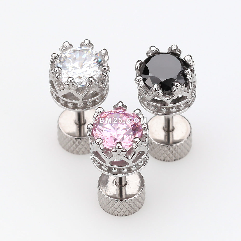 Sweet van cleef replica Alhambra pink gold earrings white mother-of-pearl  round diamonds : vancleef-jewelry