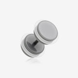 A Pair of Solid Acrylic O-Ring Faux Gauge Plug Earring-Gray