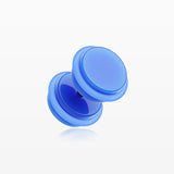 A Pair of Neon Acrylic O-Ring Faux Gauge Plug Earring-Blue