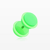 A Pair of Neon Acrylic O-Ring Faux Gauge Plug Earring-Green