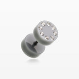 A Pair of Multi Gem Solid Acrylic Fake Plug Earring*