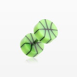 A Pair of Basketball UV Acrylic Faux Gauge Plug Earring-Green