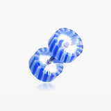 A Pair of Pinwheel Stripe UV Acrylic Faux Gauge Plug Earring*