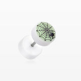 A Pair of Glow in the Dark Spider Web Acrylic Fake Plug*