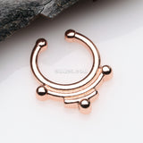 Detail View 1 of Rose Gold Ancient Goddess Fake Septum Clip-On Ring
