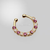 Detail View 2 of Golden Opal Paradigm Fake Septum Clip-On Ring-Pink