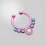 Detail View 2 of Colorline Gem Grandiose Fake Septum Clip-On Ring-Pink/Clear