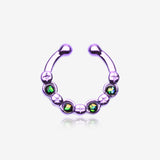 Colorline Aurea Sparkle Fake Septum Clip-On Ring -Purple/Black