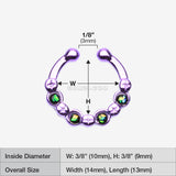 Detail View 1 of Colorline Aurea Sparkle Fake Septum Clip-On Ring -Purple/Black