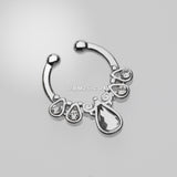 Detail View 2 of Radiant Kao Fake Septum Clip-On Ring-Clear Gem