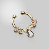 Detail View 2 of Golden Radiant Kao Fake Septum Clip-On Ring-Clear Gem