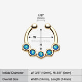 Detail View 1 of Golden Opal Hexa Gemina Fake Septum Clip-On Ring-Light Blue