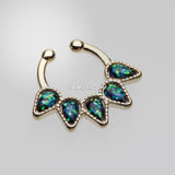 Detail View 2 of Golden Opal Quinary Spear Fake Septum Clip-On Ring-Black