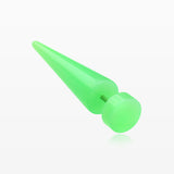 A Pair of Neon UV Acrylic Faux Taper Earring-Green