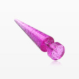 A Pair of Glitter Shimmer UV Acrylic Faux Taper Earring*