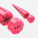 A Pair of Basketball UV Acrylic Faux Taper Earring-Pink