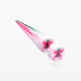 A Pair of Butterfly UV Acrylic Faux Taper Earring*
