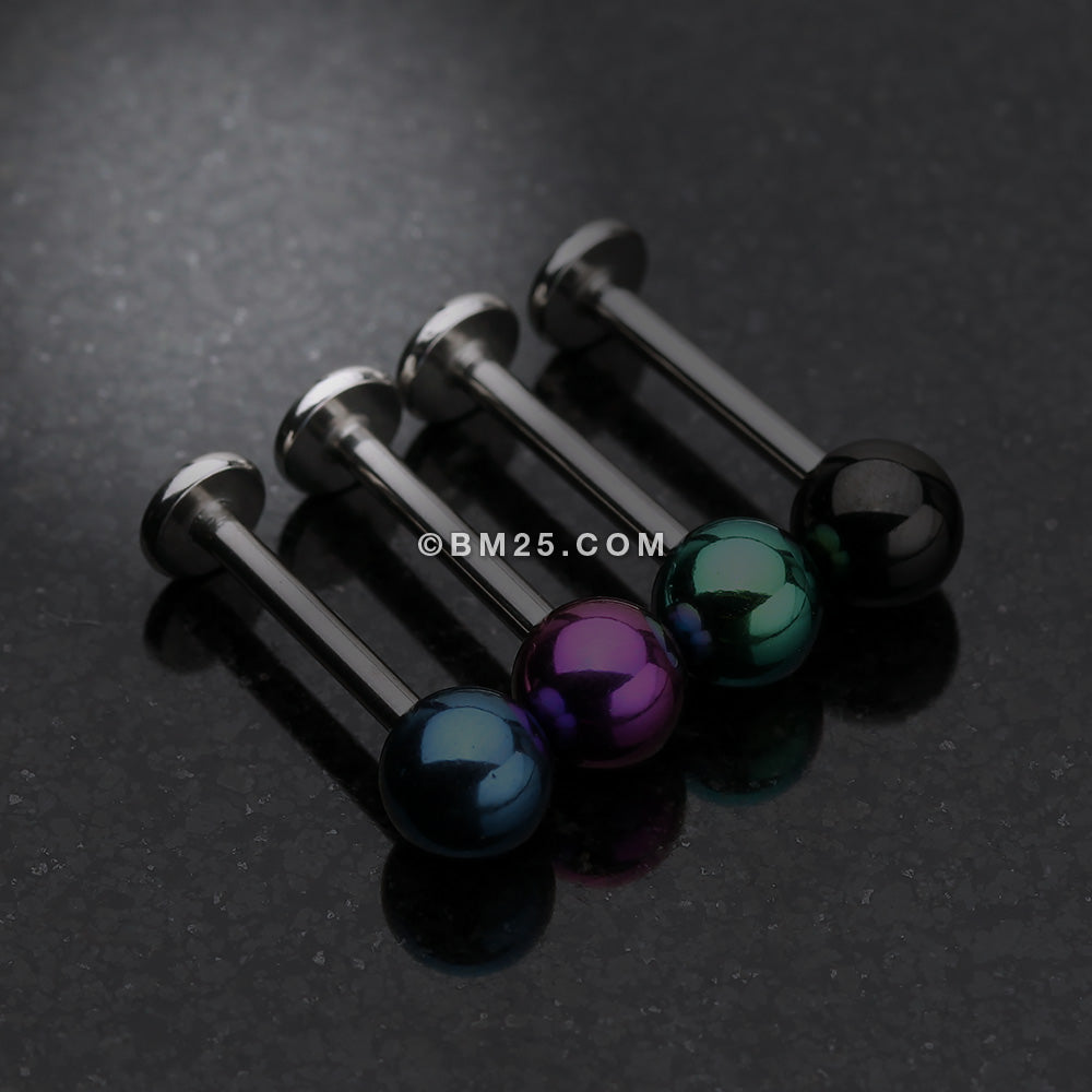 Detail View 1 of Colorline PVD Ball Top Steel Labret-Purple