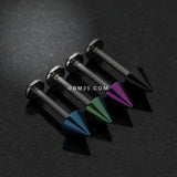 Detail View 1 of Colorline PVD Spike Top Steel Labret-Black