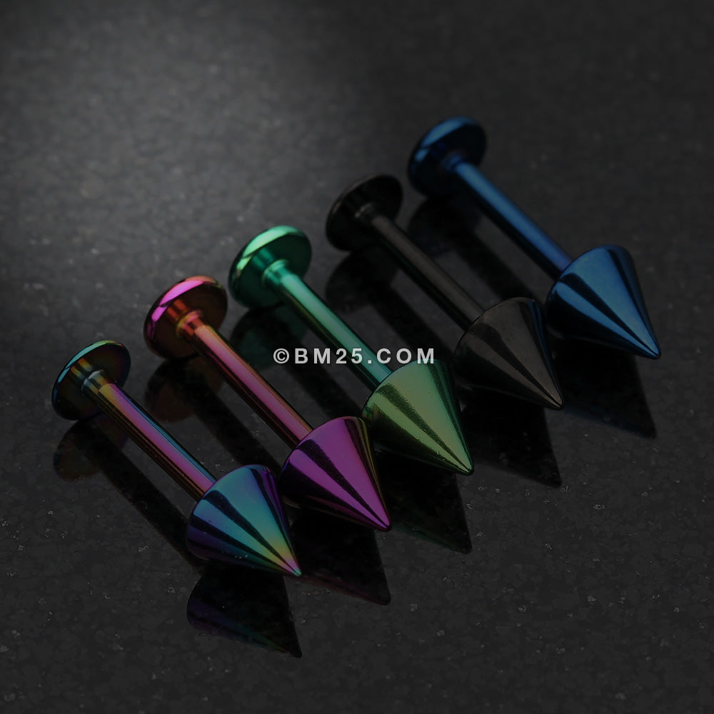 Detail View 1 of Colorline PVD Basic Steel Spike Labret-Green