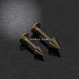 Detail View 1 of Gold Plated Basic Steel Spike Labret