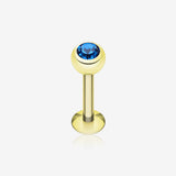 Gold Plated Gem Ball Steel Labret*