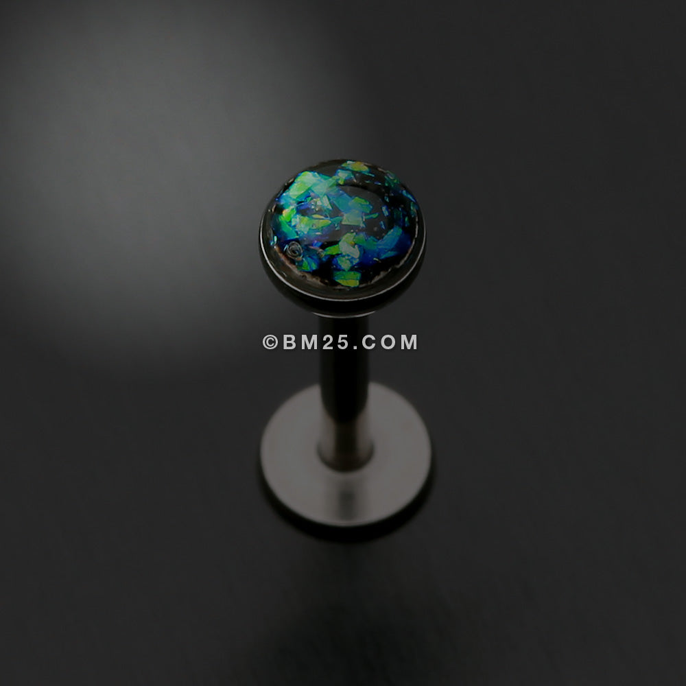 Detail View 1 of Opal Glitter Shower Dome Steel Labret-Black