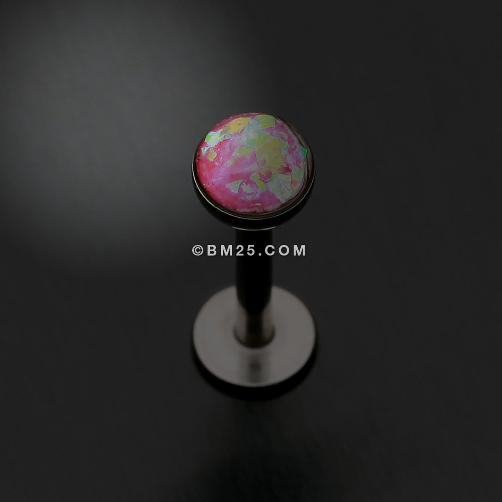 Detail View 1 of Opal Glitter Shower Dome Steel Labret-Pink