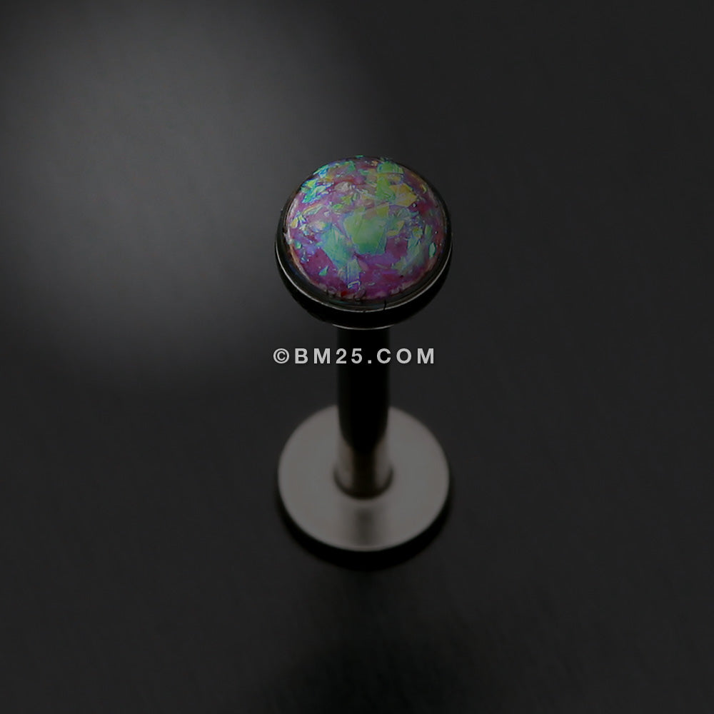 Detail View 1 of Opal Glitter Shower Dome Steel Labret-Purple