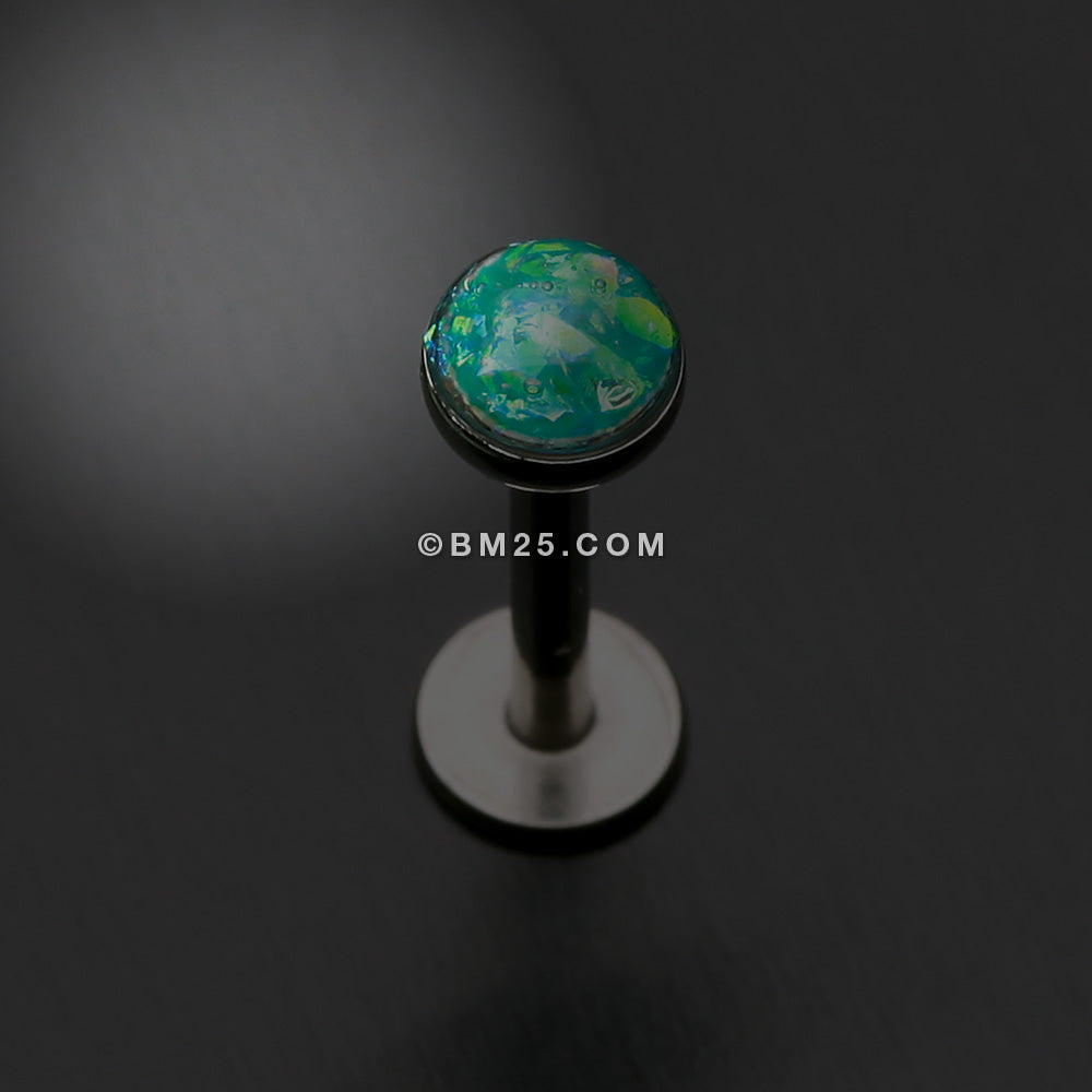 Detail View 1 of Opal Glitter Shower Dome Steel Labret-Teal