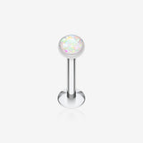 Opal Glitter Shower Dome Steel Labret-White