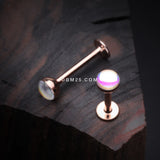 Detail View 1 of Rose Gold Iridescent Revo Sparkle Steel Labret
