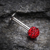 Detail View 1 of Multi-Gem Sparkle Ball Steel Labret-Red
