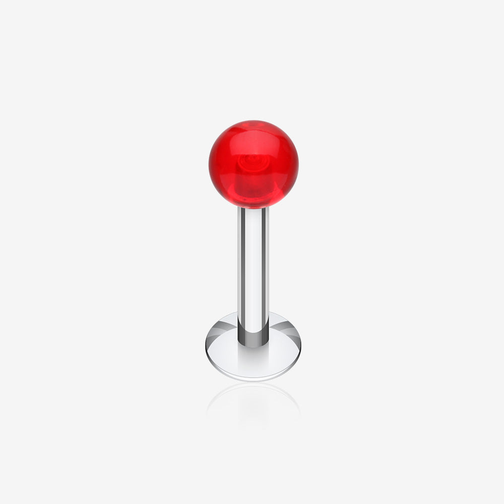 Basic UV Acrylic Ball Top Labret-Red