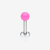 Neon UV Acrylic Ball Top Labret-Pink