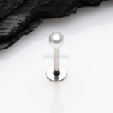 Detail View 1 of Luster Pearlescent Ball Steel Labret-White