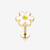 Golden Adorable Daisy Steel Labret-White/Yellow